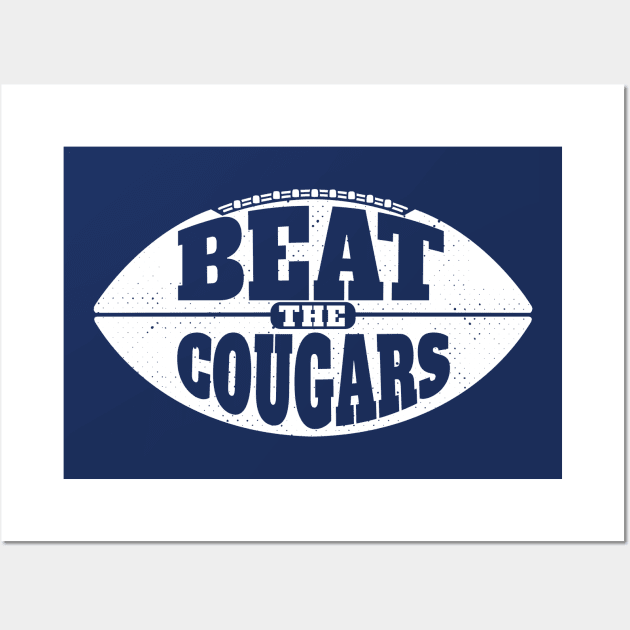 Beat the Cougars // Vintage Football Grunge Gameday Wall Art by SLAG_Creative